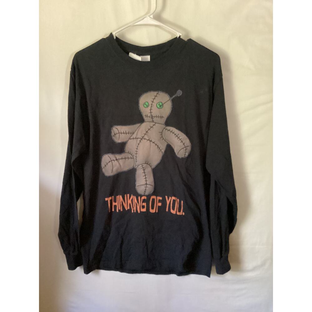 2412 Gildan Womens Long Sleeve Tshirt Black w/Baseball Graphic Size Medium